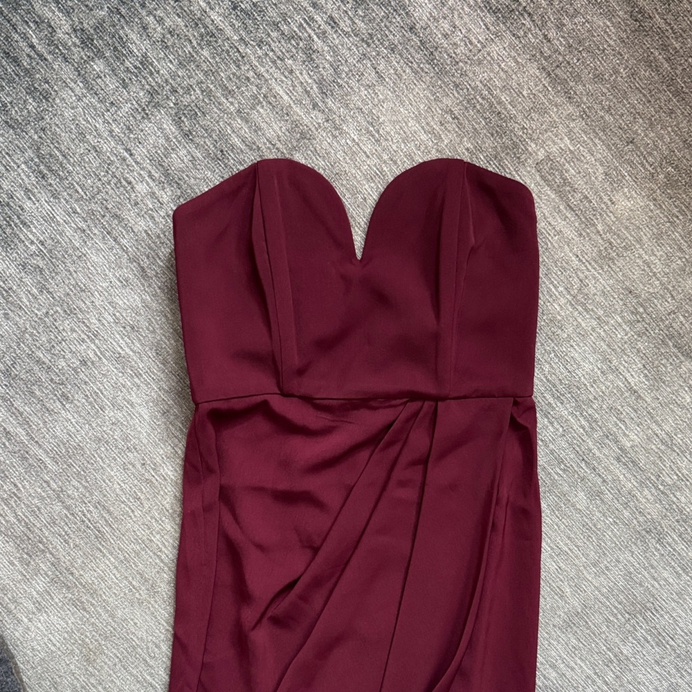 Shona Joy Strapless Burgundy Dress - NEW with tags